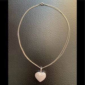 Silver and Diamond Heart Shaped Locket Necklace